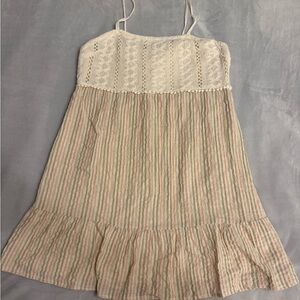 Altar'd State White Cream Pleated Tiered Sundress